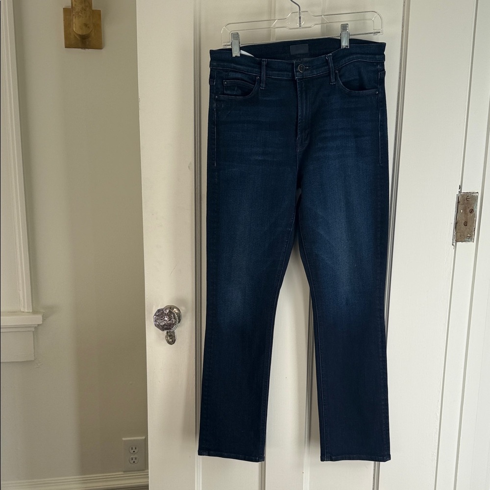 MOTHER Women's Dark Blue Ankle Jeans - MID RISE DAZZLER